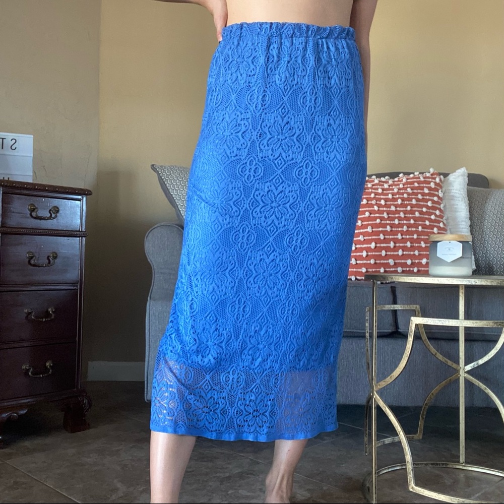 Blue Lace long skirt. Size M-L